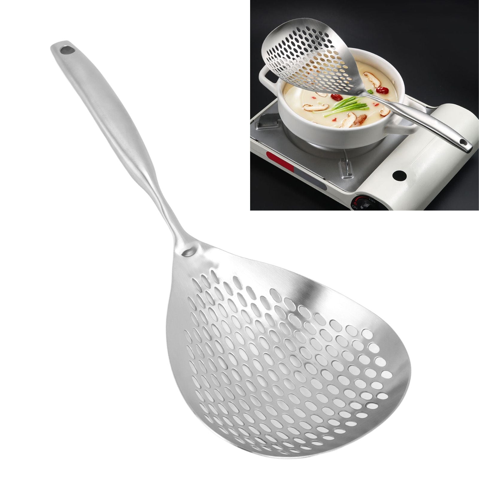 Kitchen Strainer Spoon Stainless Steel Straining Spoon Ladle Spider Strainer Cooking Colander V1294-YM0521-3118230081011