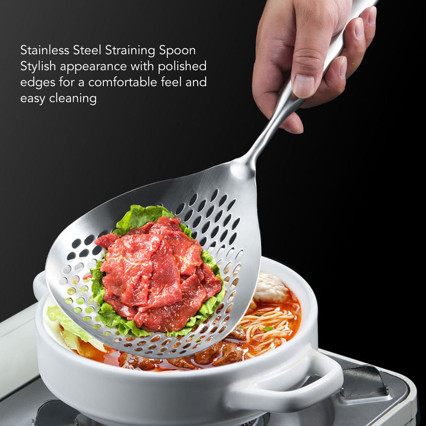 Kitchen Strainer Spoon Stainless Steel Straining Spoon Ladle Spider Strainer Cooking Colander V1294-YM0521-3118230081011