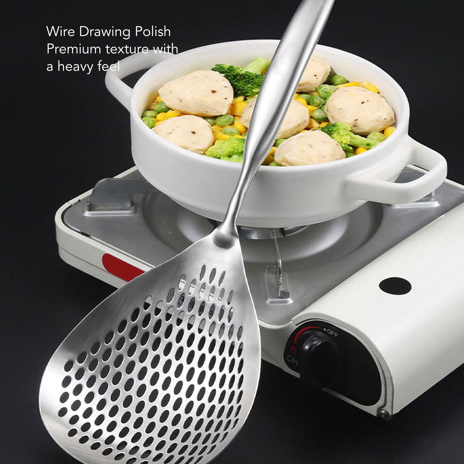 Kitchen Strainer Spoon Stainless Steel Straining Spoon Ladle Spider Strainer Cooking Colander V1294-YM0521-3118230081011
