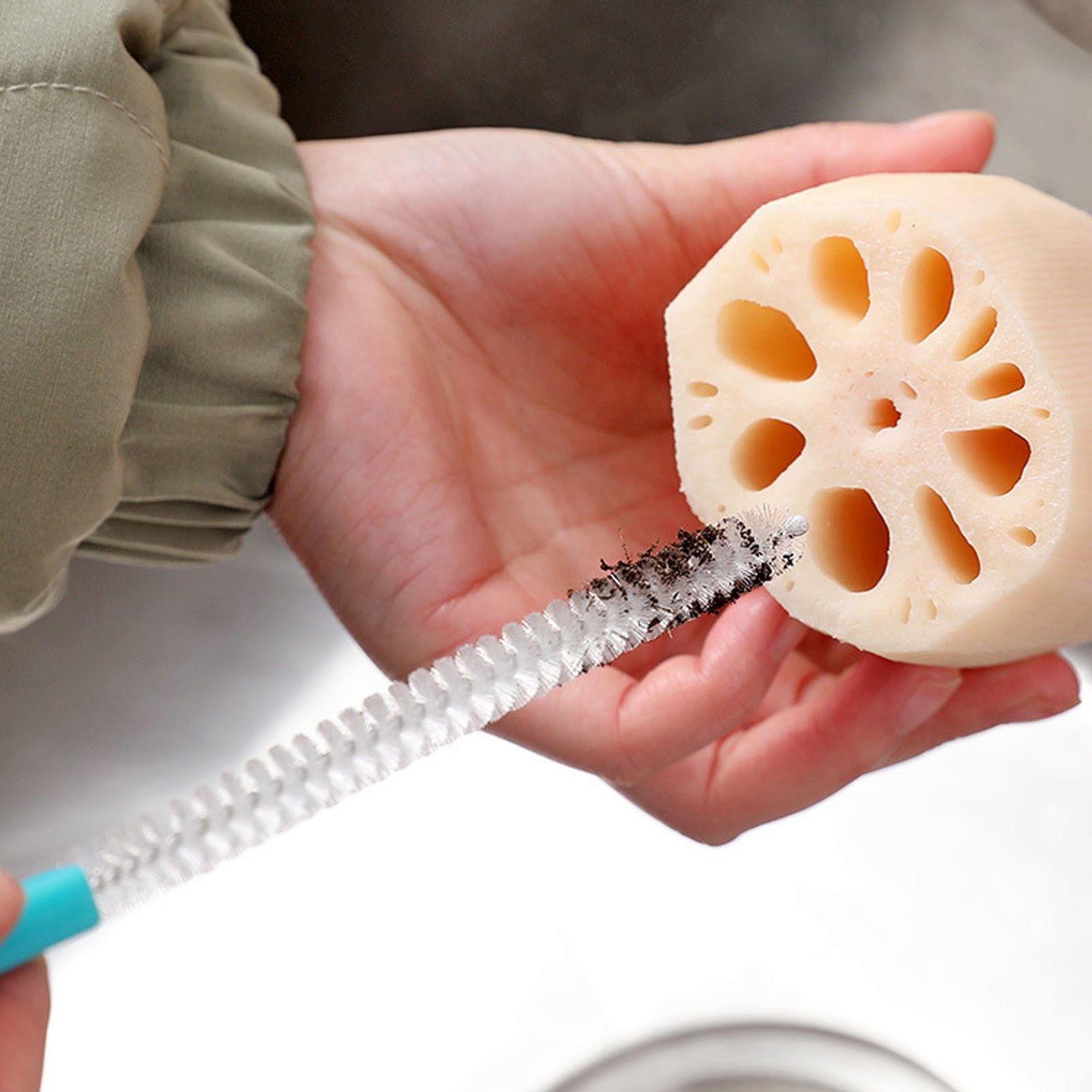 Sewer Drain Brush Nylon Plastic Mini Extra Long Straw Cleaning Brush for Pipe Hole Bottle V1294-YM0521-3118230083811