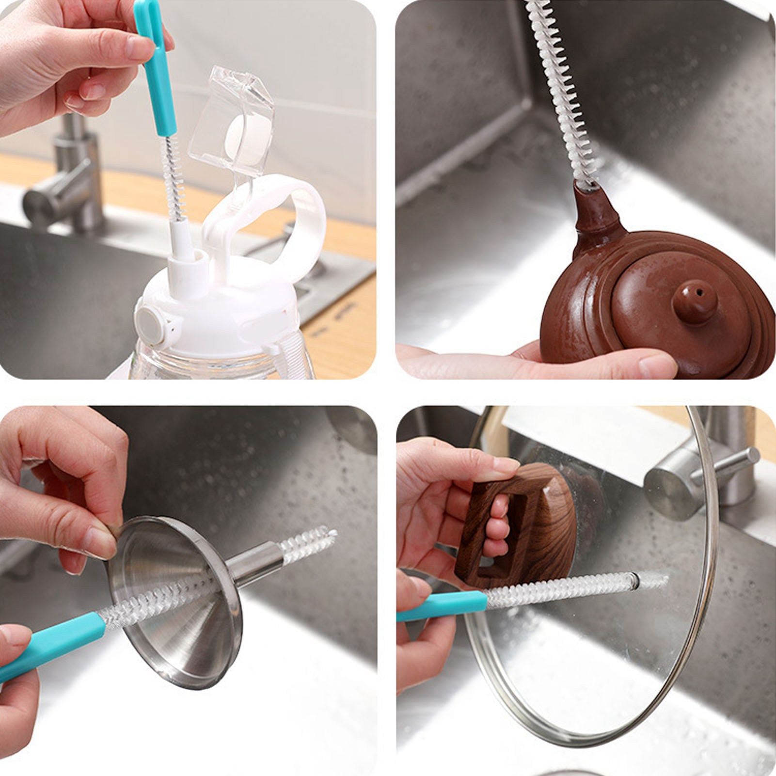 Sewer Drain Brush Nylon Plastic Mini Extra Long Straw Cleaning Brush for Pipe Hole Bottle V1294-YM0521-3118230083811