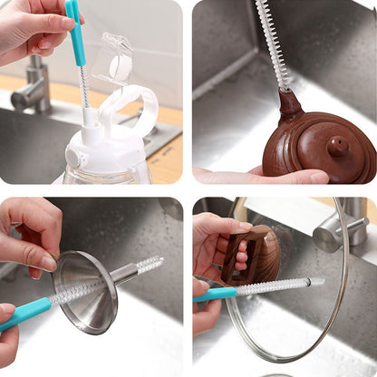 Sewer Drain Brush Nylon Plastic Mini Extra Long Straw Cleaning Brush for Pipe Hole Bottle V1294-YM0521-3118230083811