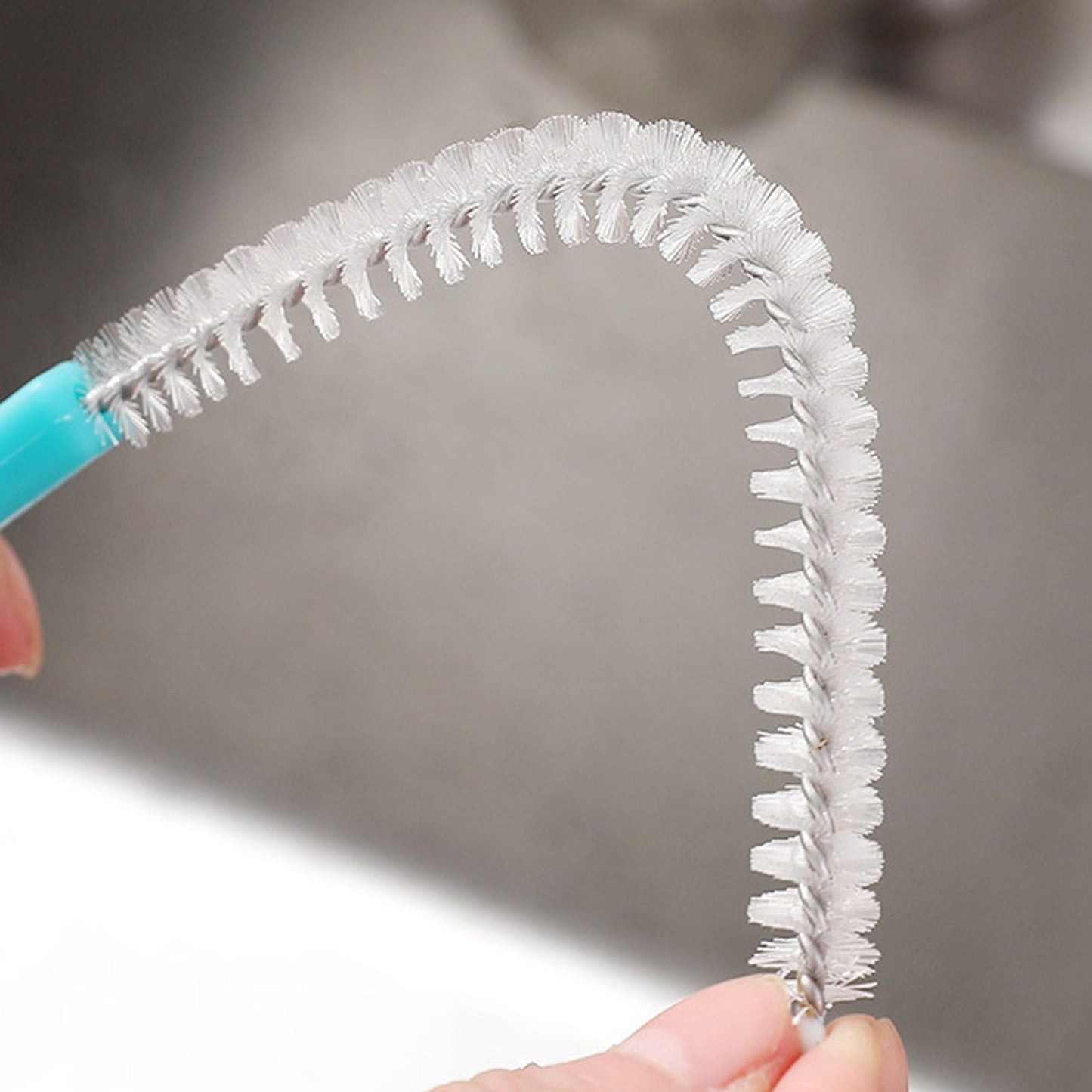 Sewer Drain Brush Nylon Plastic Mini Extra Long Straw Cleaning Brush for Pipe Hole Bottle V1294-YM0521-3118230083811