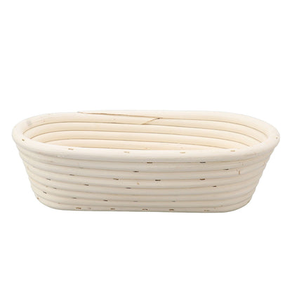 25cm Bread Proofing Basket Set Oval Natural Rattan Sourdough Proofing Basket Dough Scraper Cloth Liner Brush V1294-YM0521-3118230084111