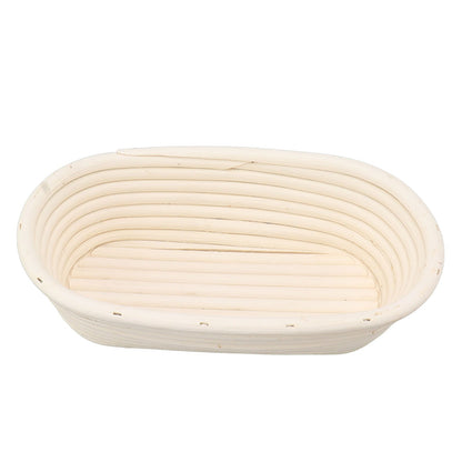 25cm Bread Proofing Basket Set Oval Natural Rattan Sourdough Proofing Basket Dough Scraper Cloth Liner Brush V1294-YM0521-3118230084111