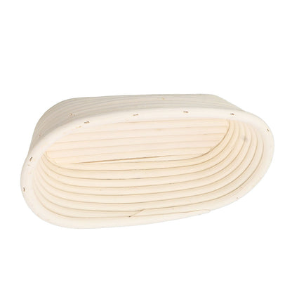 25cm Bread Proofing Basket Set Oval Natural Rattan Sourdough Proofing Basket Dough Scraper Cloth Liner Brush V1294-YM0521-3118230084111