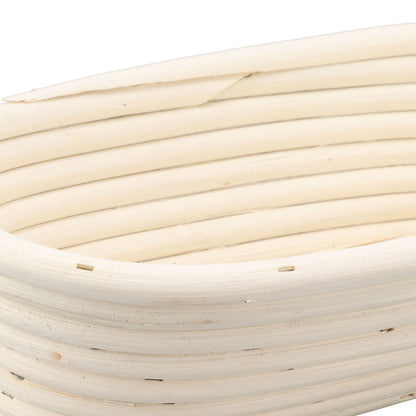 25cm Bread Proofing Basket Set Oval Natural Rattan Sourdough Proofing Basket Dough Scraper Cloth Liner Brush V1294-YM0521-3118230084111