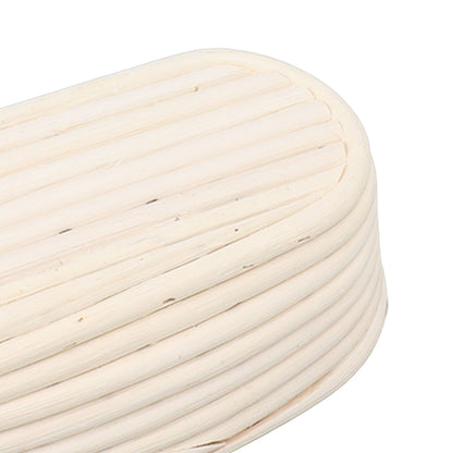 25cm Bread Proofing Basket Set Oval Natural Rattan Sourdough Proofing Basket Dough Scraper Cloth Liner Brush V1294-YM0521-3118230084111