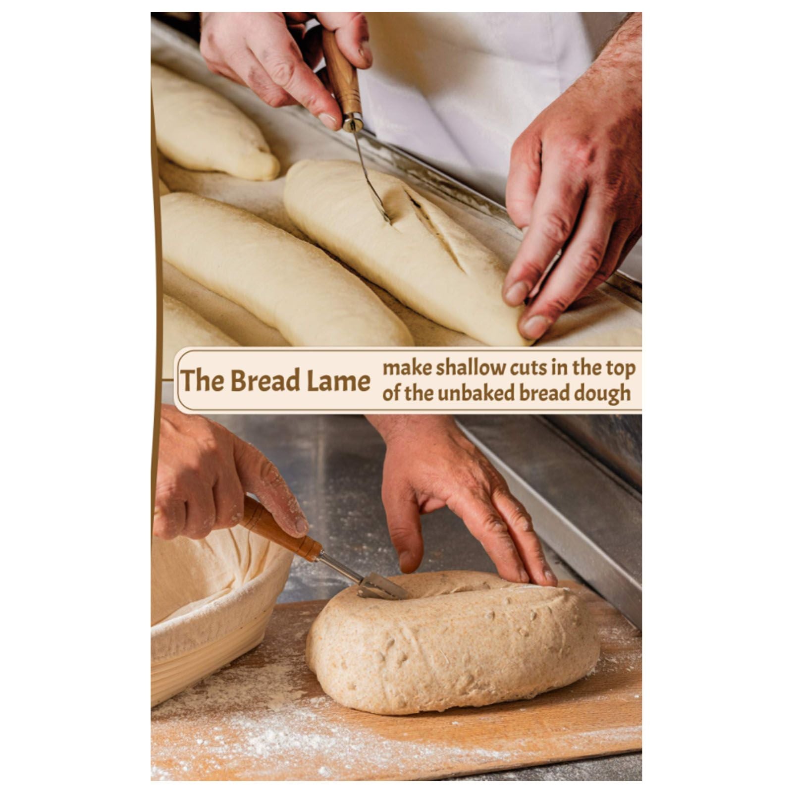 25cm Bread Proofing Basket Set Oval Natural Rattan Sourdough Proofing Basket Dough Scraper Cloth Liner Brush V1294-YM0521-3118230084111