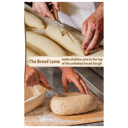 25cm Bread Proofing Basket Set Oval Natural Rattan Sourdough Proofing Basket Dough Scraper Cloth Liner Brush V1294-YM0521-3118230084111