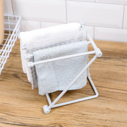 Countertop Dishcloth Drying Rack 4 Arms Folding Vertical Hand Towel Stand Dish Rag Storage Holder for Kitchen V1294-YM0521-3118230086012