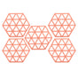 5pc Silicone Hexageon Placemat Heat Insulation Dish Cup Bowl Mat for Dining Table Red V1294-YM0521-3118230086312