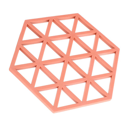 5pc Silicone Hexageon Placemat Heat Insulation Dish Cup Bowl Mat for Dining Table Red V1294-YM0521-3118230086312