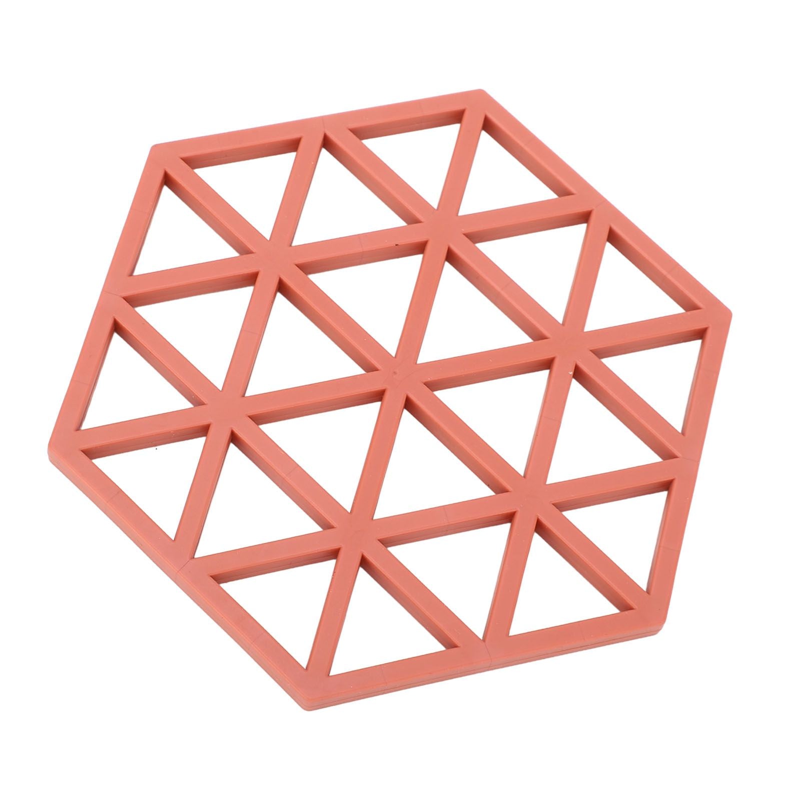 5pc Silicone Hexageon Placemat Heat Insulation Dish Cup Bowl Mat for Dining Table Red V1294-YM0521-3118230086312