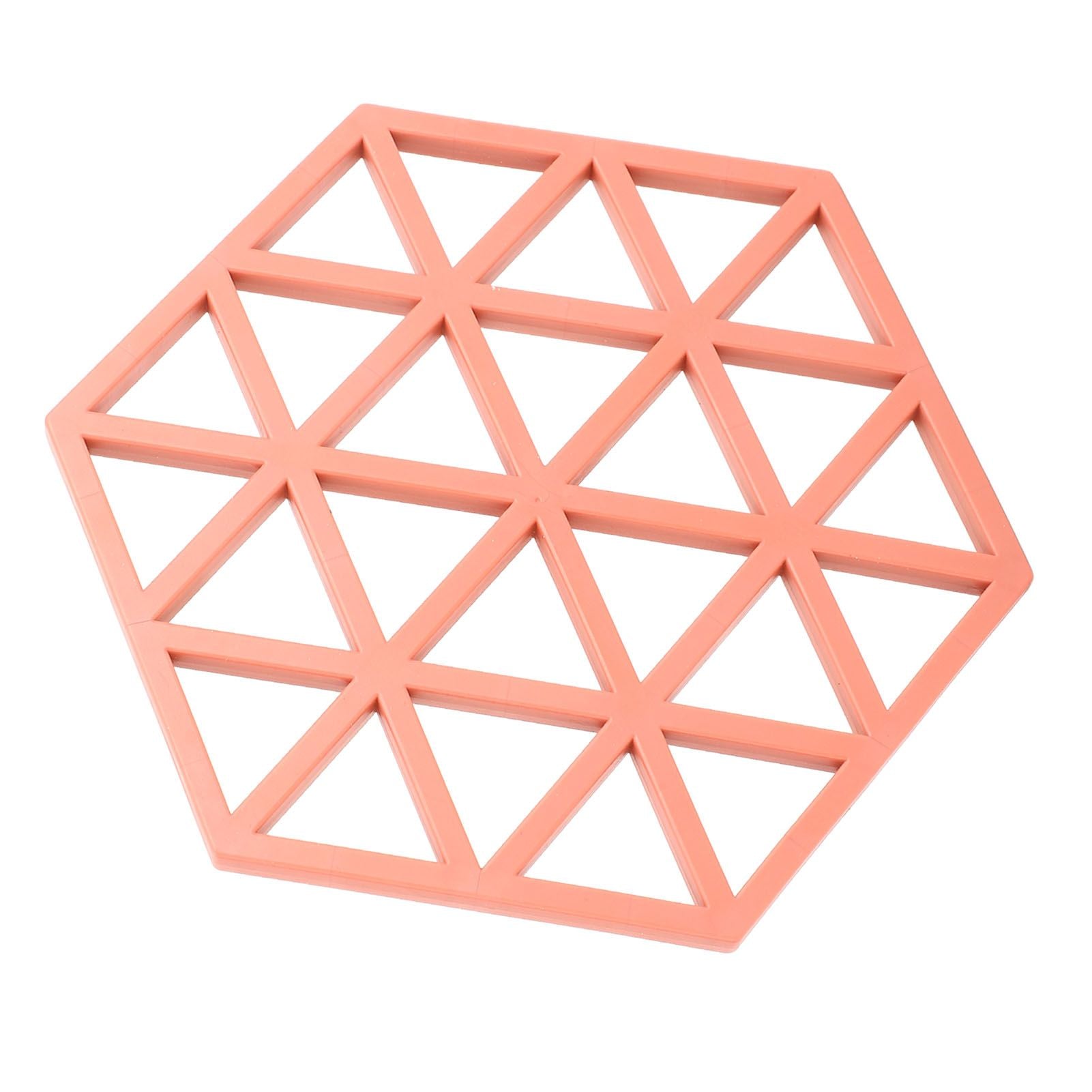 5pc Silicone Hexageon Placemat Heat Insulation Dish Cup Bowl Mat for Dining Table Red V1294-YM0521-3118230086312