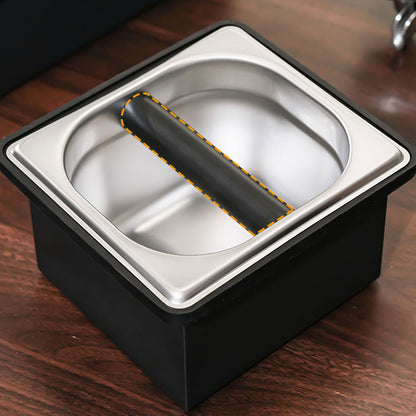 Coffee Knock Box Rubber Coffee Box with Removable Stainless Steel Ground Container for Cafe Bar S V1294-YM0521-3118230088811