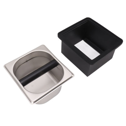 Coffee Knock Box Rubber Coffee Box with Removable Stainless Steel Ground Container for Cafe Bar S V1294-YM0521-3118230088811