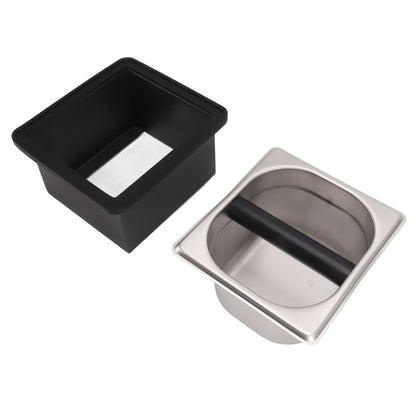 Coffee Knock Box Rubber Coffee Box with Removable Stainless Steel Ground Container for Cafe Bar S V1294-YM0521-3118230088811