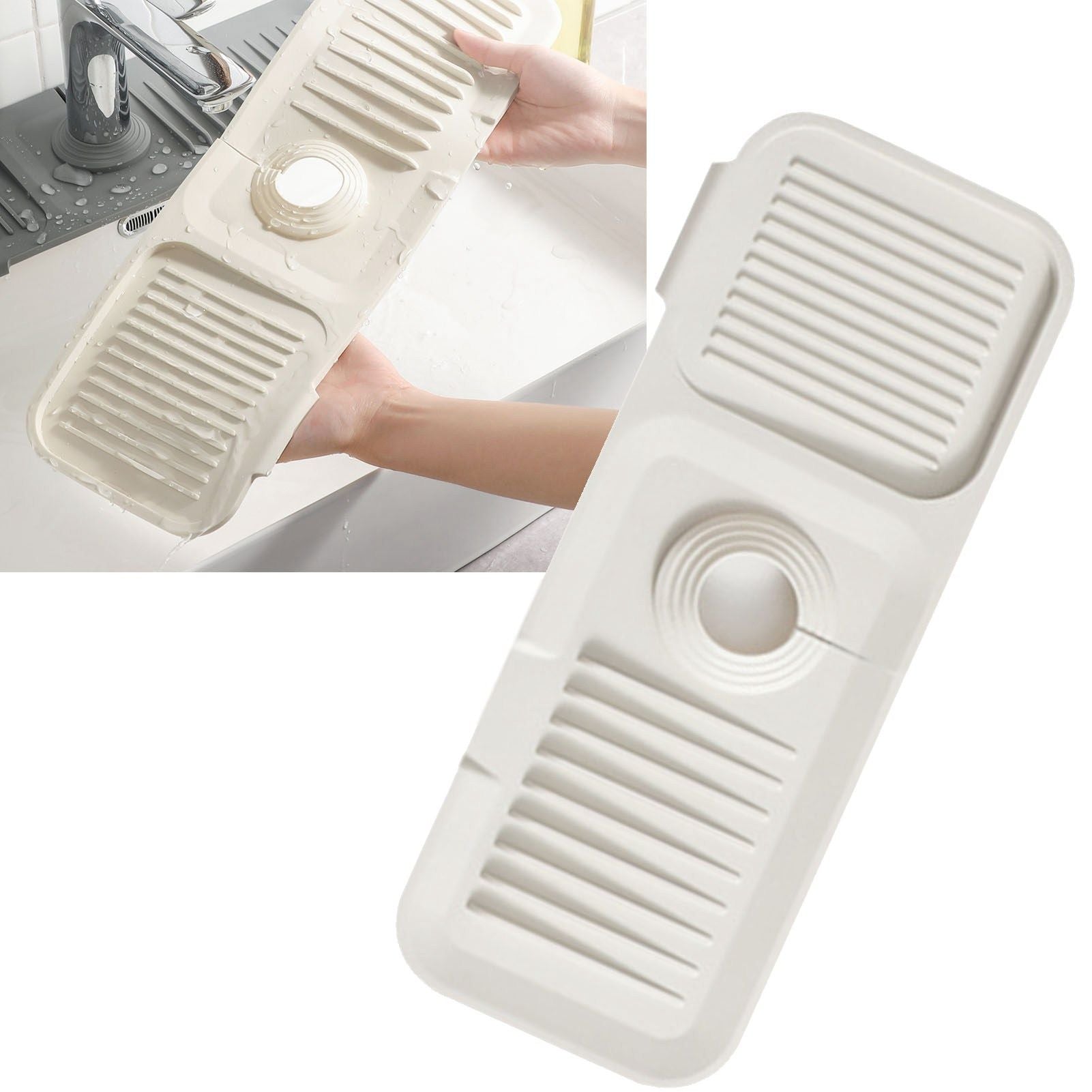 Silicone Sink Faucet Mat Foldable Thicken Soft Silicone Faucet Water Catcher Mat Sink Draining Pad for V1294-YM0521-3118230090611
