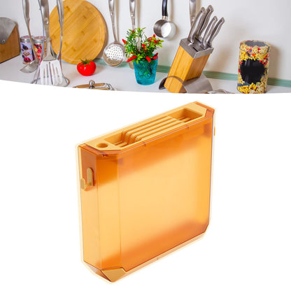 Wall Mounted Knife Holder Ultrathin Plastic Installation Box Storage Rack for Kitchen Yellow V1294-YM0521-3118230094813