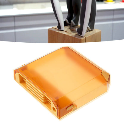 Wall Mounted Knife Holder Ultrathin Plastic Installation Box Storage Rack for Kitchen Yellow V1294-YM0521-3118230094813