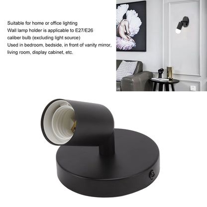 E26 E27 Wall Lamp Holder Modern Simple Wall Lamp Base for Bedroom Living Room Showcase 85-265V Black V1294-YM0521-3119220171711