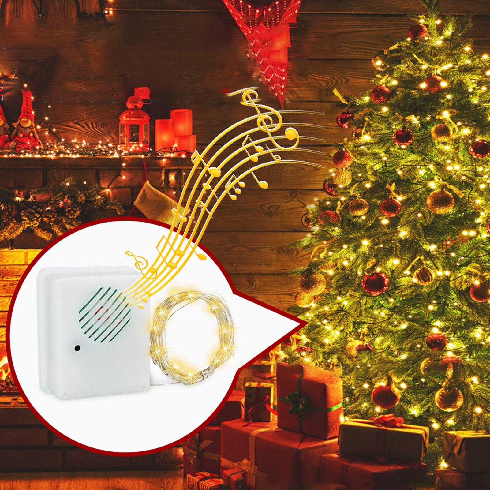 Christmas Decorative Light String Music String Light for Patio Garden Decoration Indoor Outdoor Christmas V1294-YM0521-3119220174811