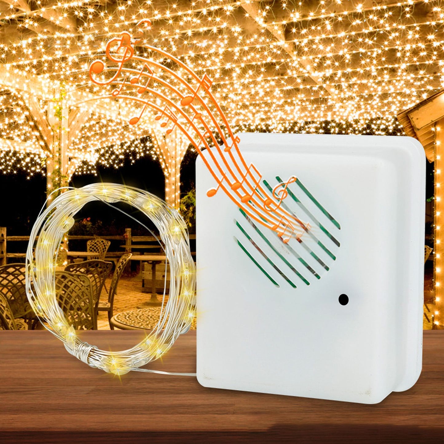 Christmas Decorative Light String Music String Light for Patio Garden Decoration Indoor Outdoor Christmas V1294-YM0521-3119220174811