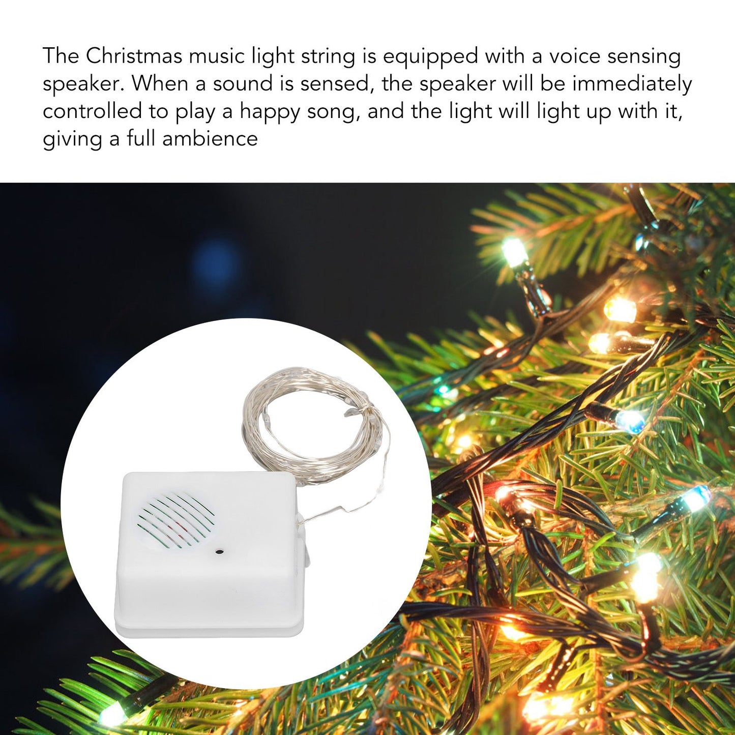 Christmas Decorative Light String Music String Light for Patio Garden Decoration Indoor Outdoor Christmas V1294-YM0521-3119220174811