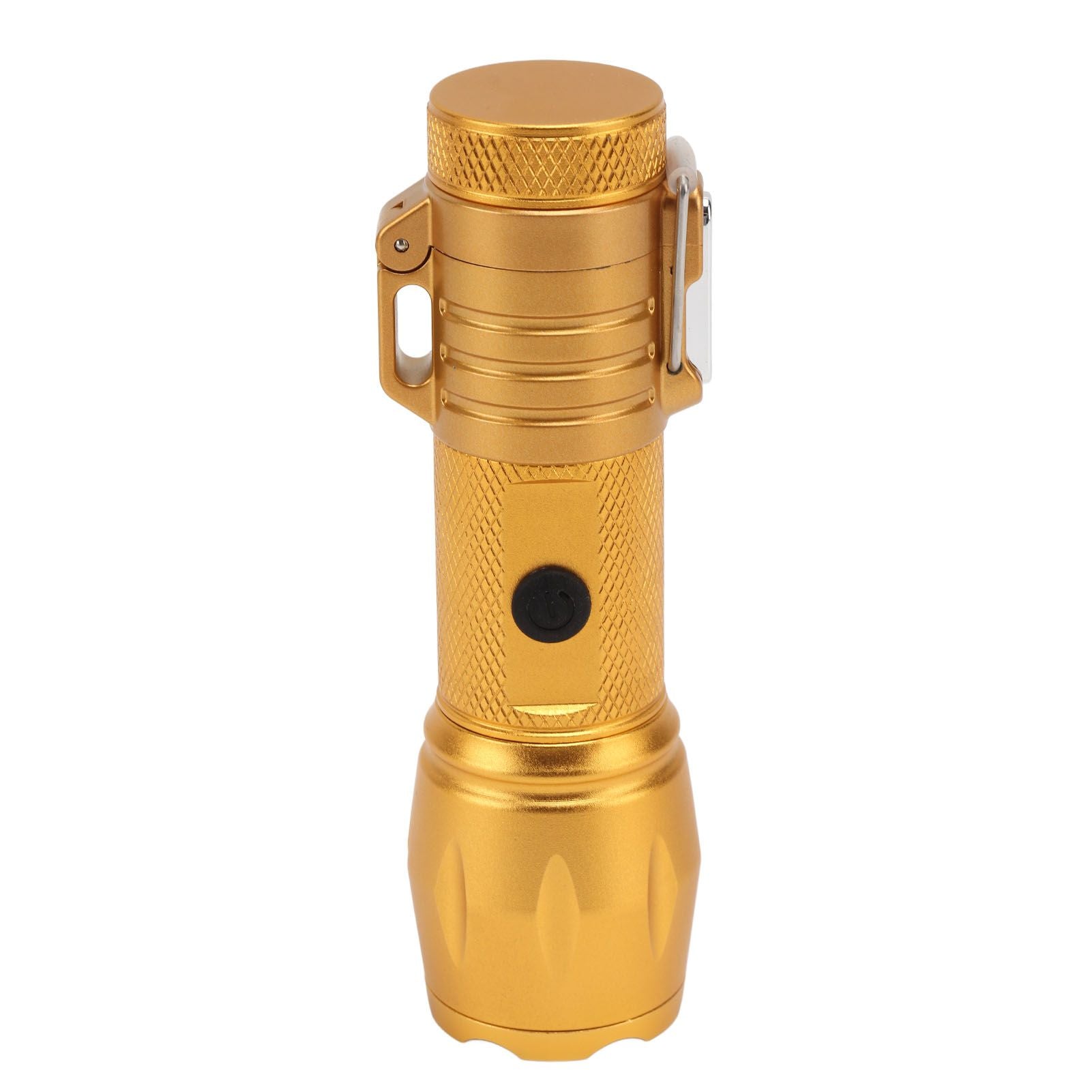 Electric Lighter Waterproof Windproof Aluminum Alloy Portable Lighter with Flashlight 3.7v Gold V1294-YM0521-3119220176313