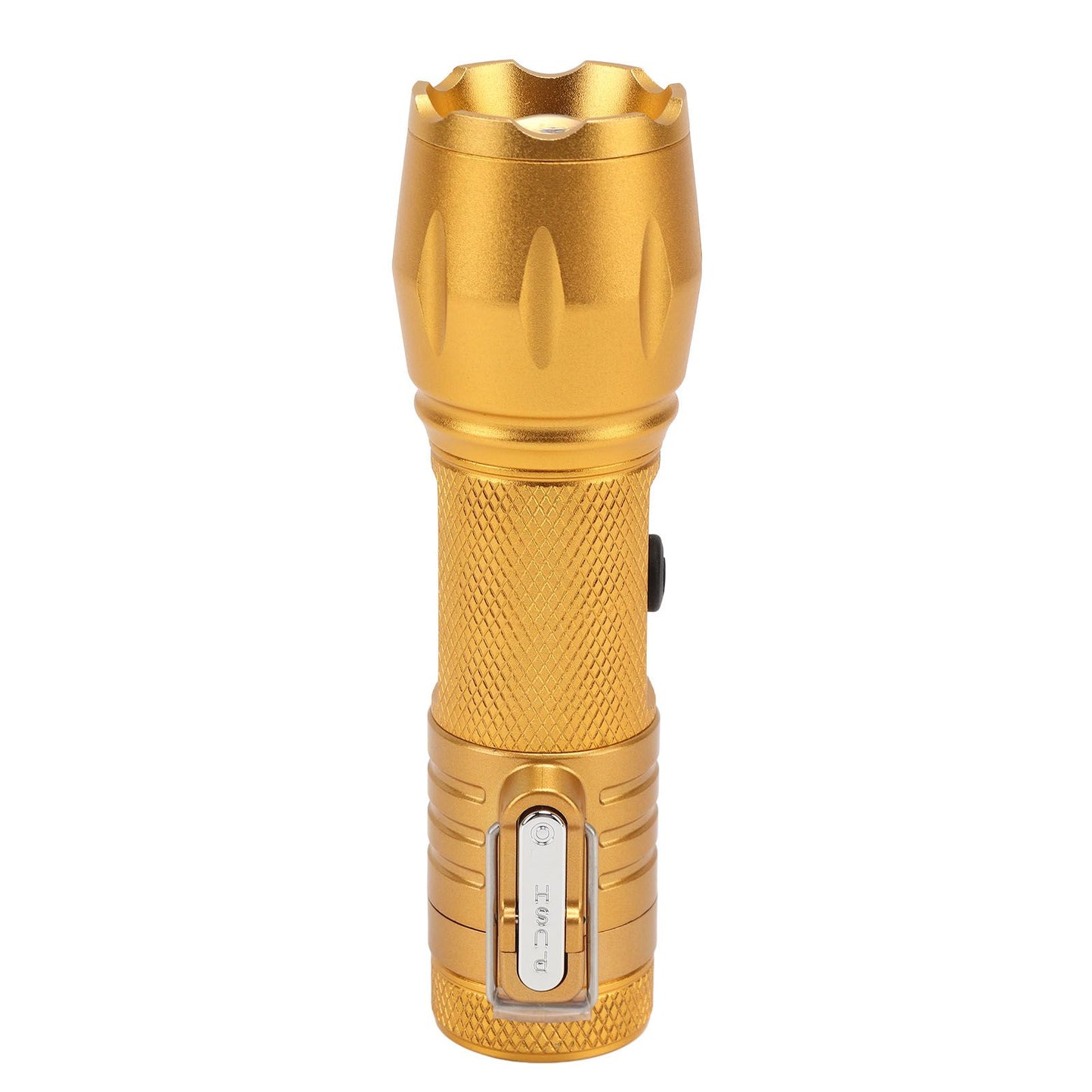 Electric Lighter Waterproof Windproof Aluminum Alloy Portable Lighter with Flashlight 3.7v Gold V1294-YM0521-3119220176313