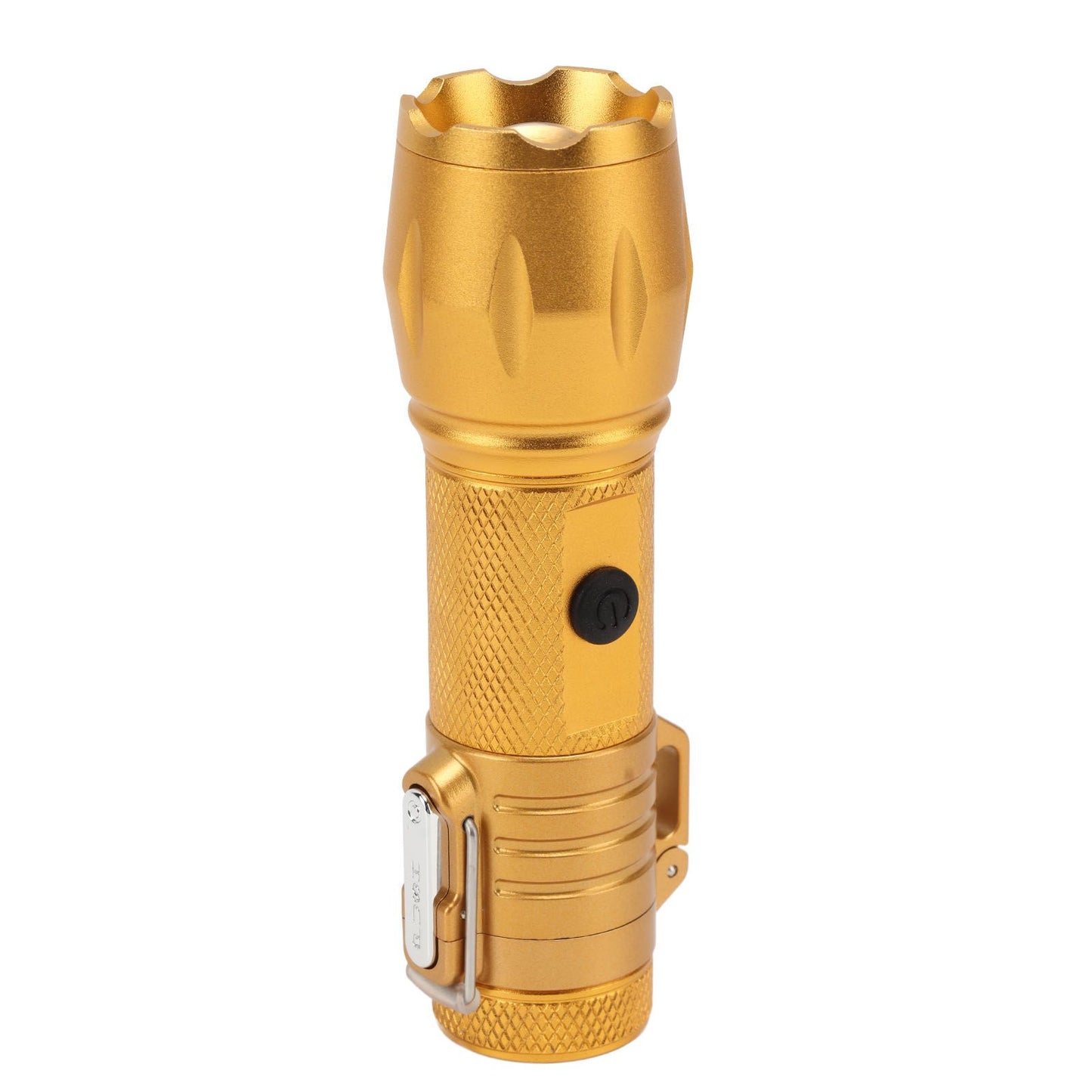 Electric Lighter Waterproof Windproof Aluminum Alloy Portable Lighter with Flashlight 3.7v Gold V1294-YM0521-3119220176313