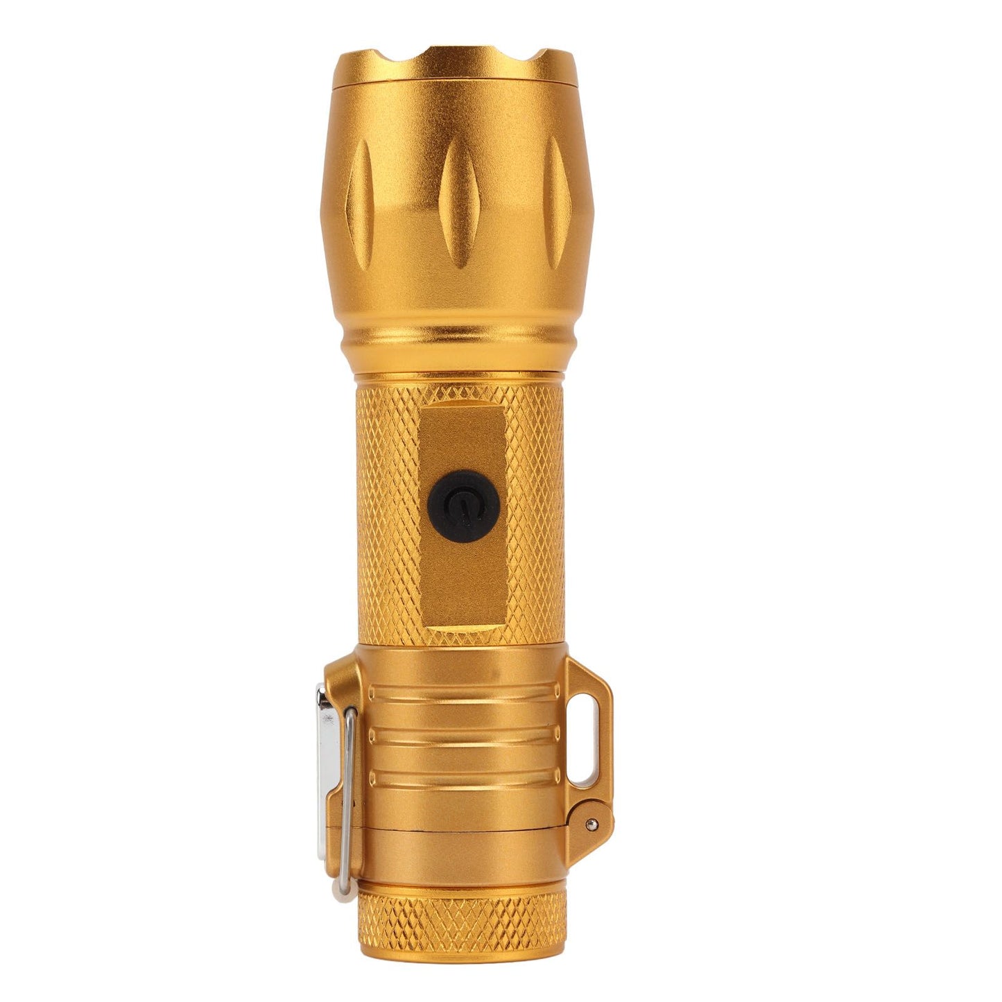 Electric Lighter Waterproof Windproof Aluminum Alloy Portable Lighter with Flashlight 3.7v Gold V1294-YM0521-3119220176313