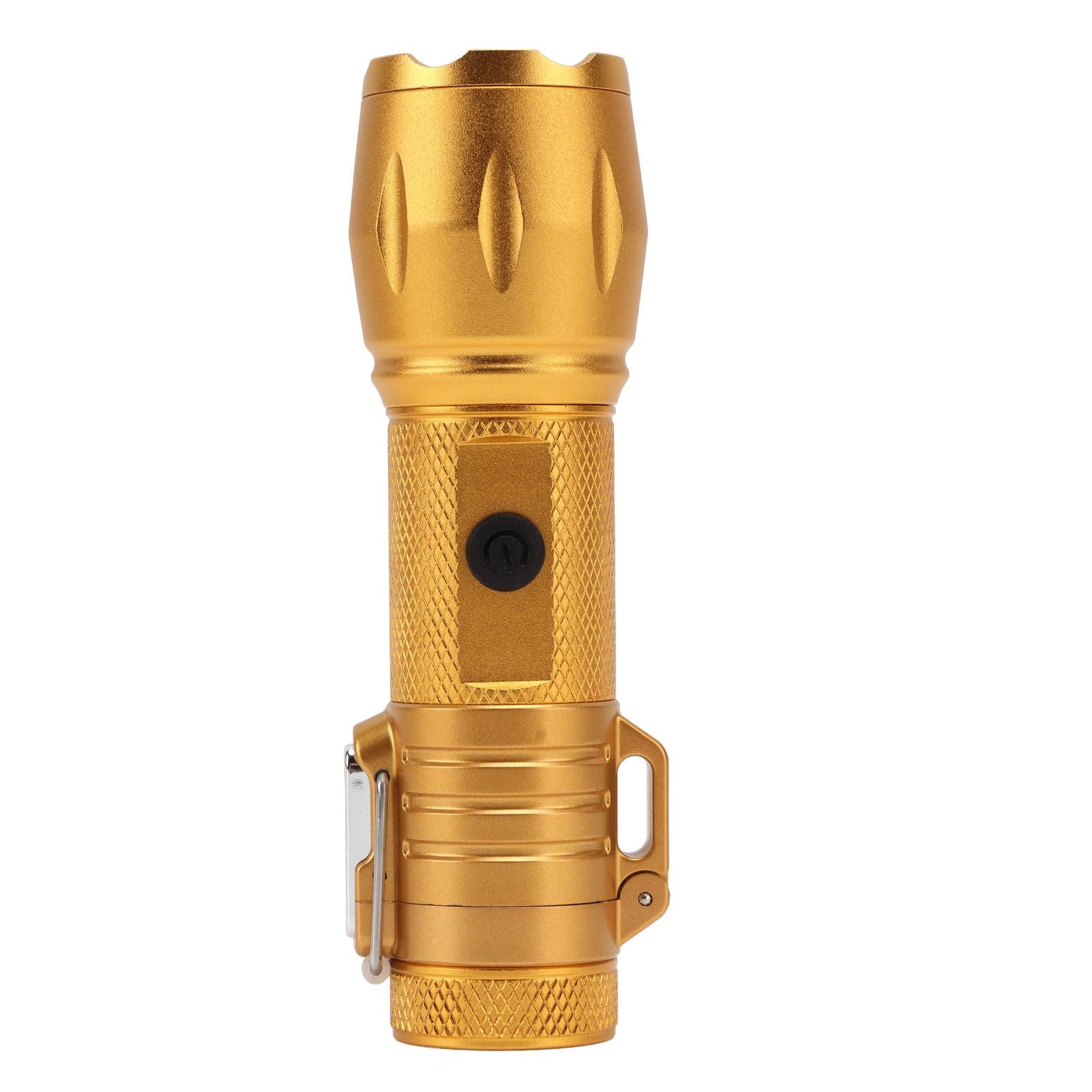Electric Lighter Waterproof Windproof Aluminum Alloy Portable Lighter with Flashlight 3.7v Gold V1294-YM0521-3119220176313