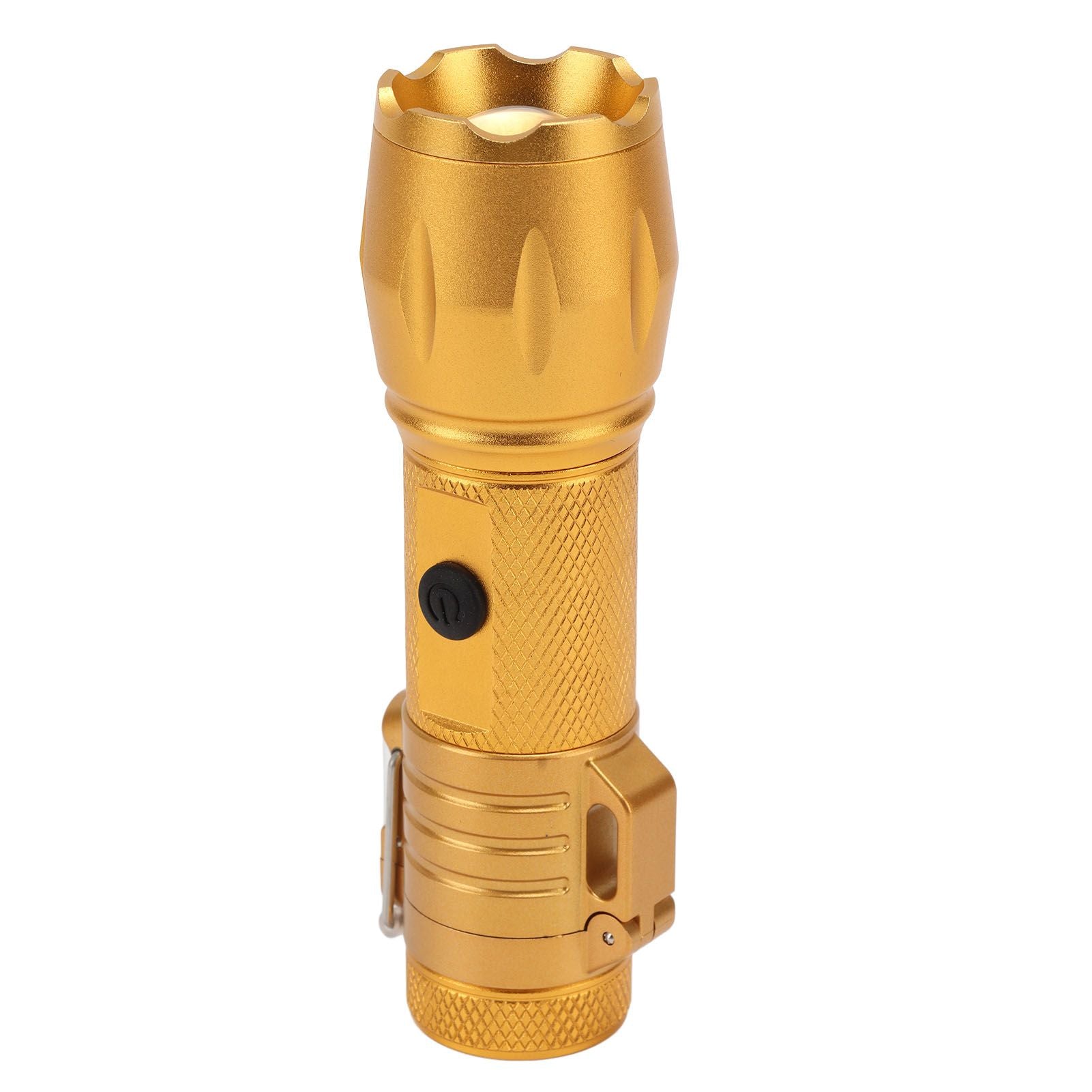 Electric Lighter Waterproof Windproof Aluminum Alloy Portable Lighter with Flashlight 3.7v Gold V1294-YM0521-3119220176313