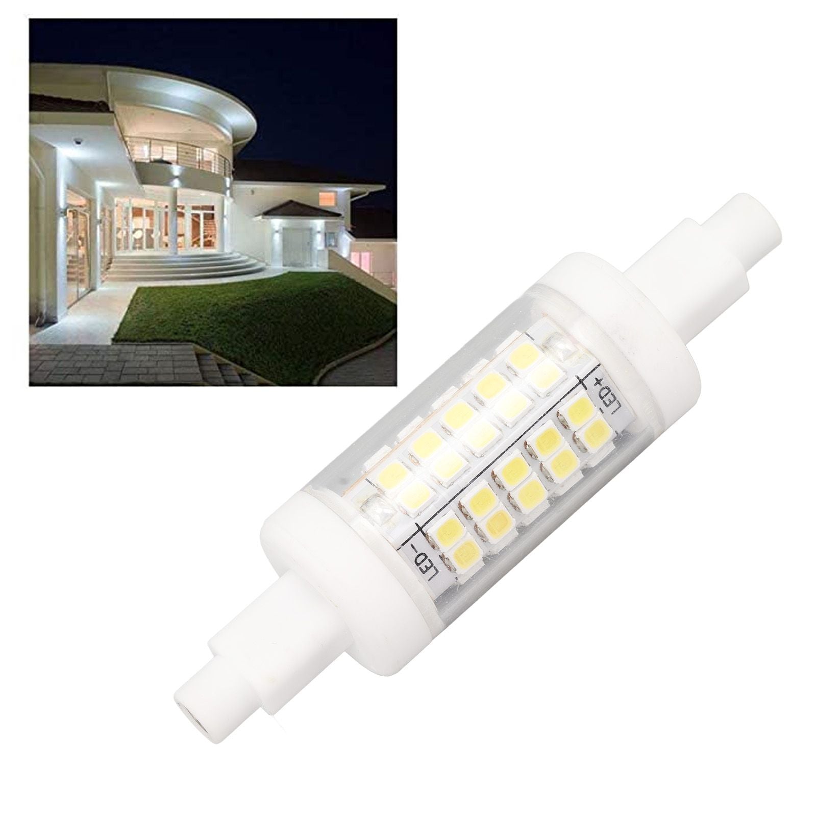 R7s LED Bulb 80mm 5W Double End Floodlight with 60LED 6000K White Light Corn Lighting for Replacement 220V V1294-YM0521-3119220176711