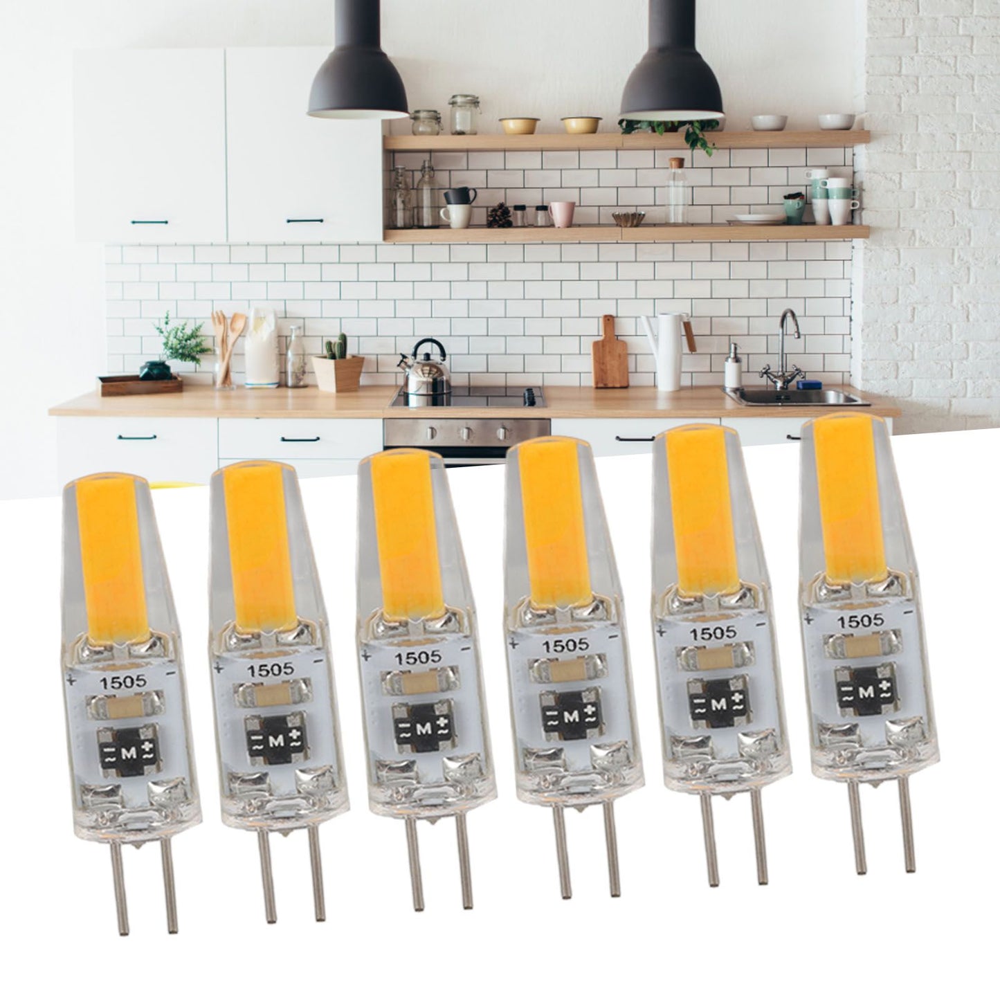 6Pcs G4 Light Bulb Dimmable 2W 180lm LED Bulb for Table Lamp Wall Lamp Chandelier Replacement 120V V1294-YM0521-3119220178611