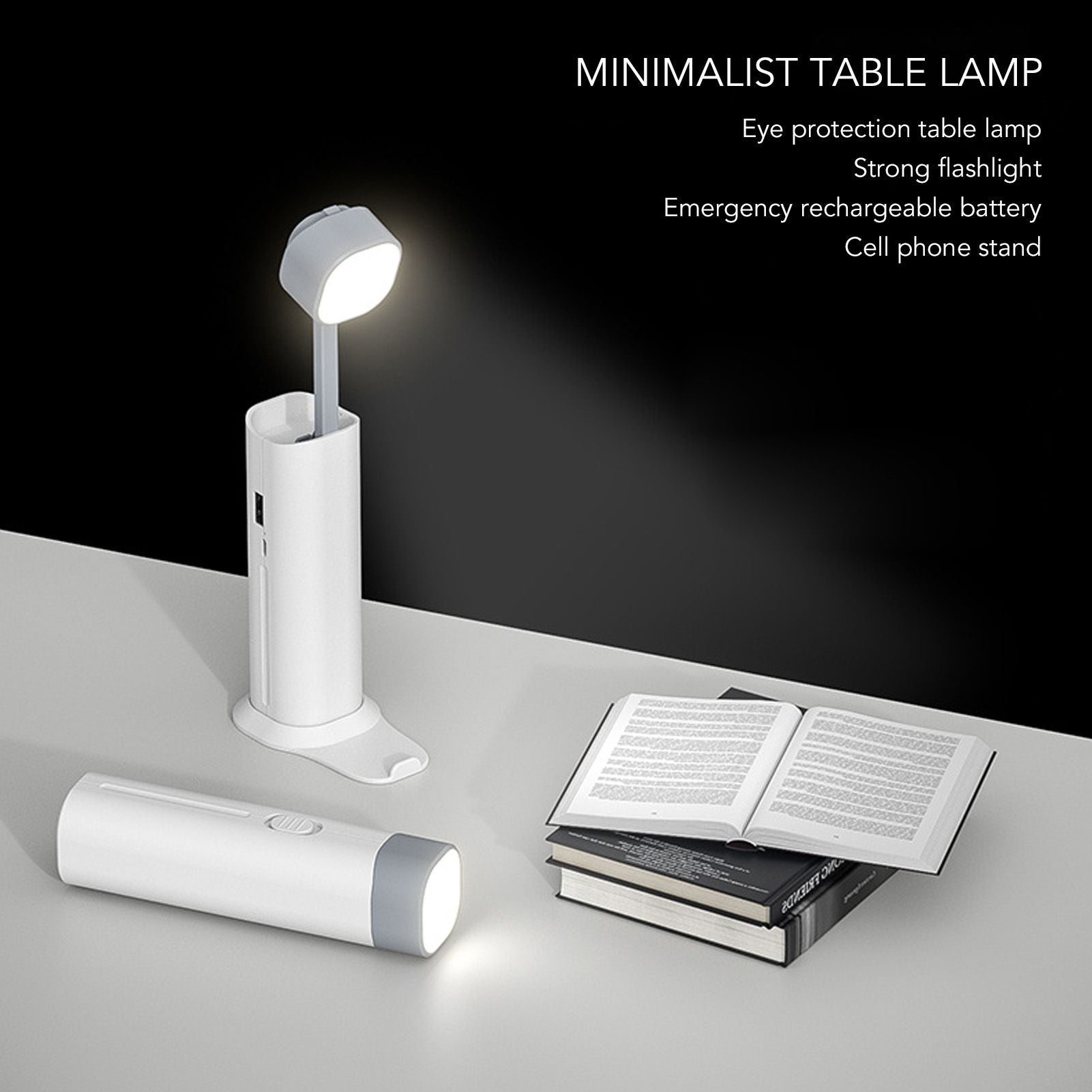 Desk Lamp Portable Eye Protection Mini Flashlight Reading Desk Light with USB Charging for Bedroom Outdoor V1294-YM0521-3119220181912