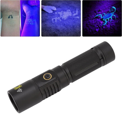 Portable 365nm UV Flashlight LED Black Light Torch for Pet Urine Detection Mineral Resin Solidified Scorpion V1294-YM0521-3119220183111