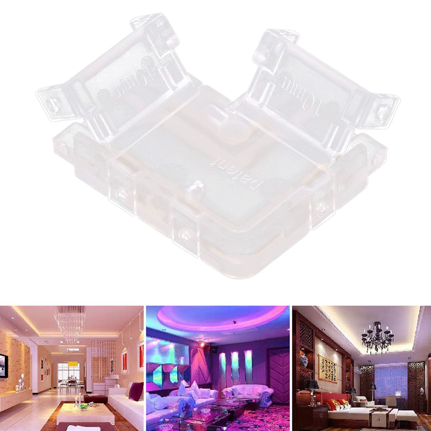 Strip Light Connector 2 Pin Solderless L Shape Seamless Terminal Extension Corner Connector for 10mm COB LED V1294-YM0521-3119220184911