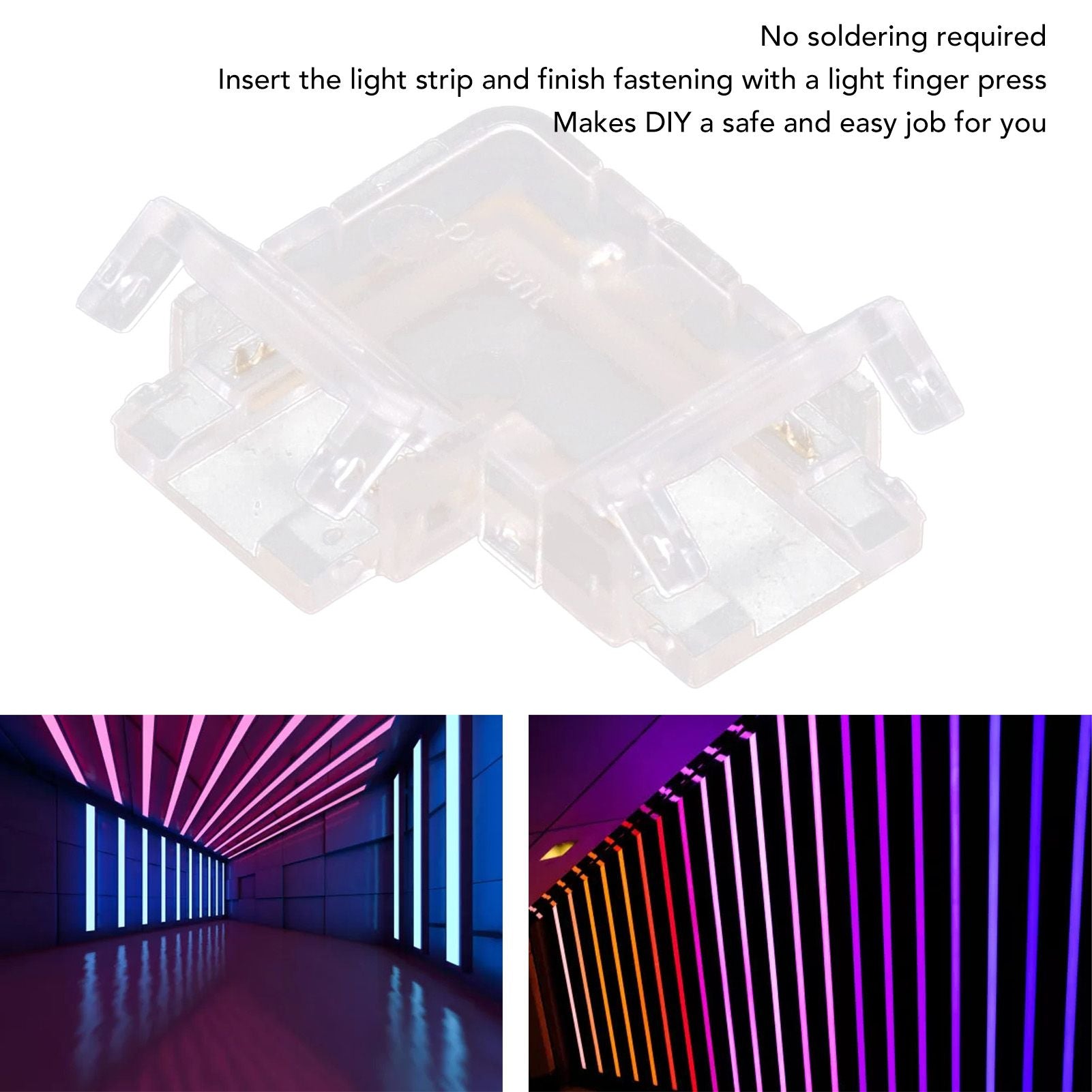 Strip Light Connector 2 Pin Solderless L Shape Seamless Terminal Extension Corner Connector for 10mm COB LED V1294-YM0521-3119220184911