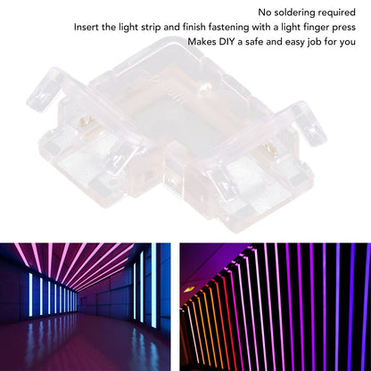 Strip Light Connector 2 Pin Solderless L Shape Seamless Terminal Extension Corner Connector for 10mm COB LED V1294-YM0521-3119220184911