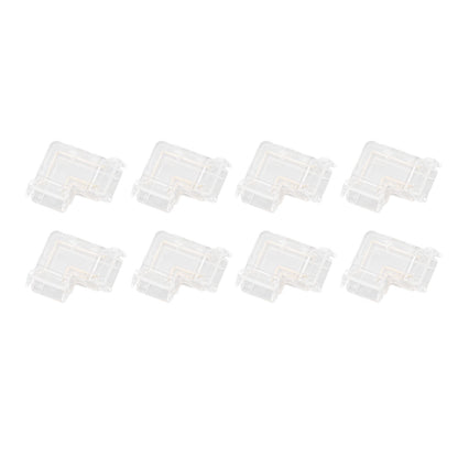 8pcs LED Strip Light Connector Professional Transparent 3Pin L Shaped COB Connector for COB LED Strip Light V1294-YM0521-3119220185011