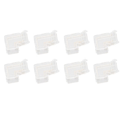8pcs LED Strip Light Connector Professional Transparent 3Pin L Shaped COB Connector for COB LED Strip Light V1294-YM0521-3119220185011