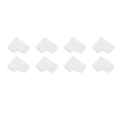 8pcs LED Strip Light Connector Professional Transparent 3Pin L Shaped COB Connector for COB LED Strip Light V1294-YM0521-3119220185011