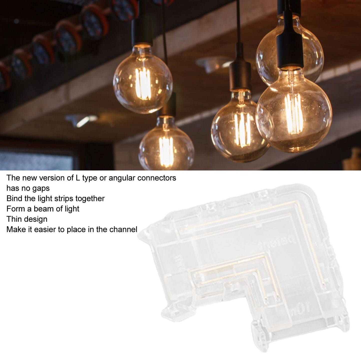 8pcs LED Strip Light Connector Professional Transparent 3Pin L Shaped COB Connector for COB LED Strip Light V1294-YM0521-3119220185011