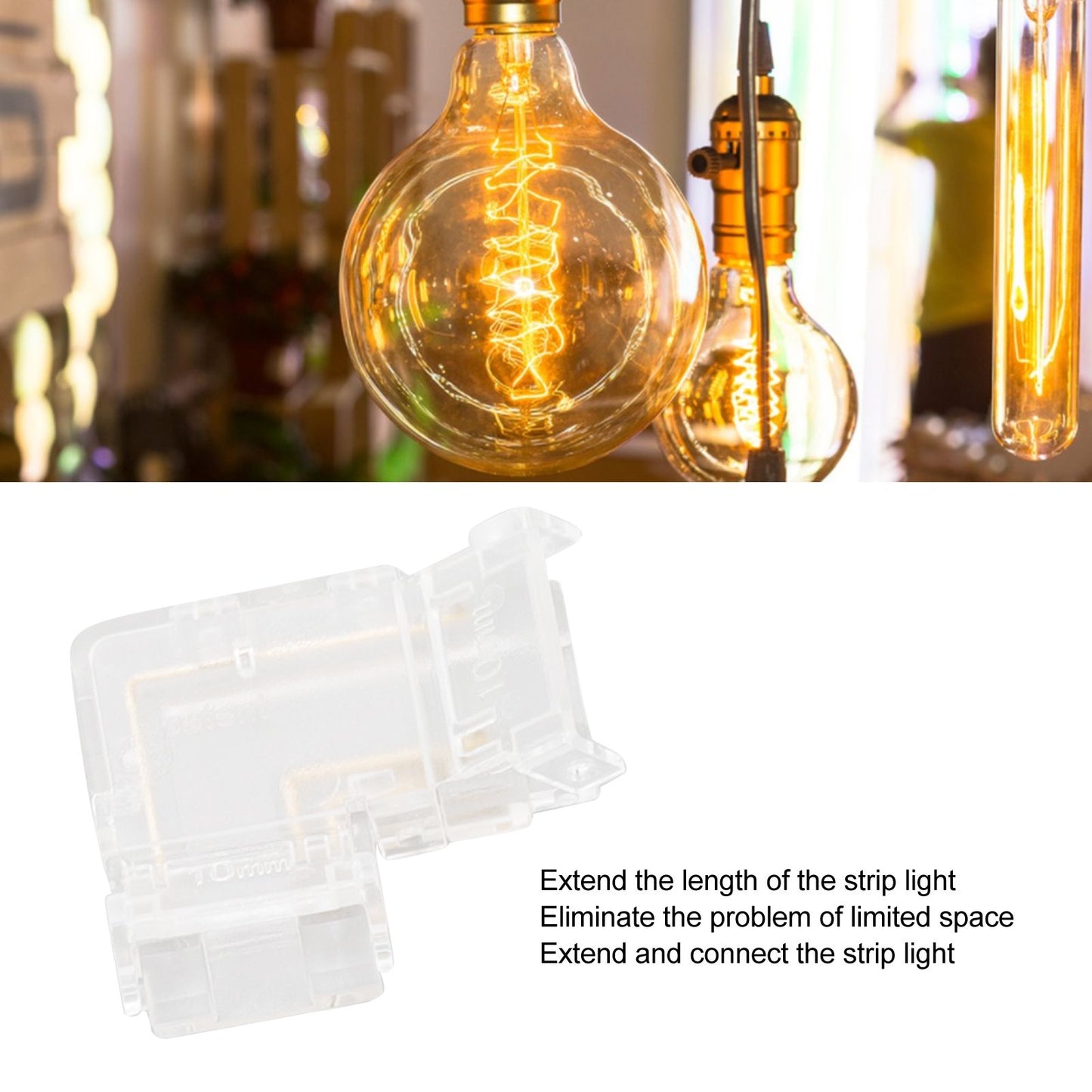 8pcs LED Strip Light Connector Professional Transparent 3Pin L Shaped COB Connector for COB LED Strip Light V1294-YM0521-3119220185011