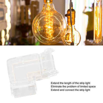 8pcs LED Strip Light Connector Professional Transparent 3Pin L Shaped COB Connector for COB LED Strip Light V1294-YM0521-3119220185011