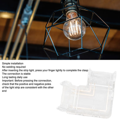 8pcs LED Strip Light Connector Professional Transparent 3Pin L Shaped COB Connector for COB LED Strip Light V1294-YM0521-3119220185011