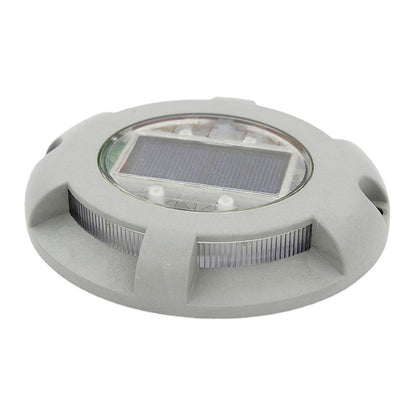 Solar Step Light IP65 Waterproof Round Aluminum Alloy Outdoor LED Stair Lamp for Deck Courtyard Pathway Warm V1294-YM0521-3119220186812